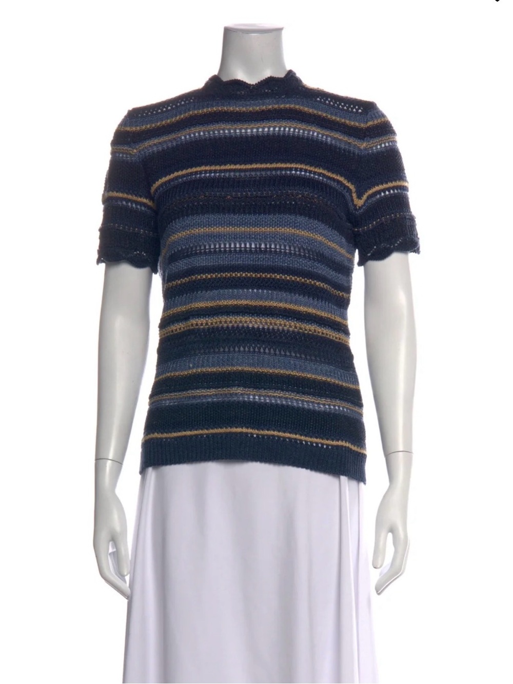 Ralph Lauren Collection Made in Italy Striped Linen-Blend Sweater - Size M